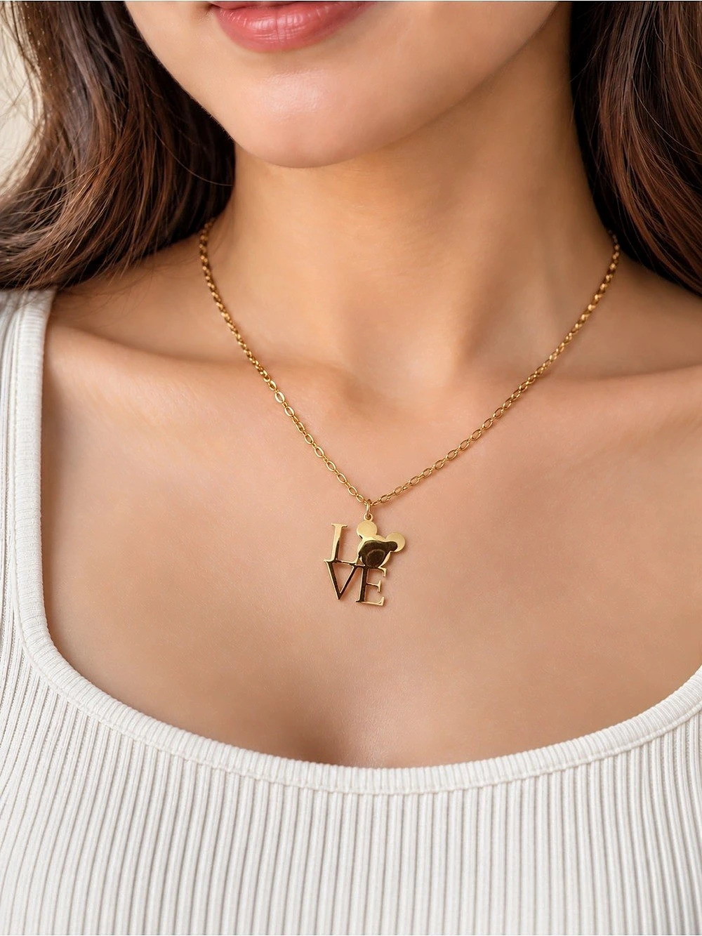 Gold-Tone Pendant Necklace Steel 316L